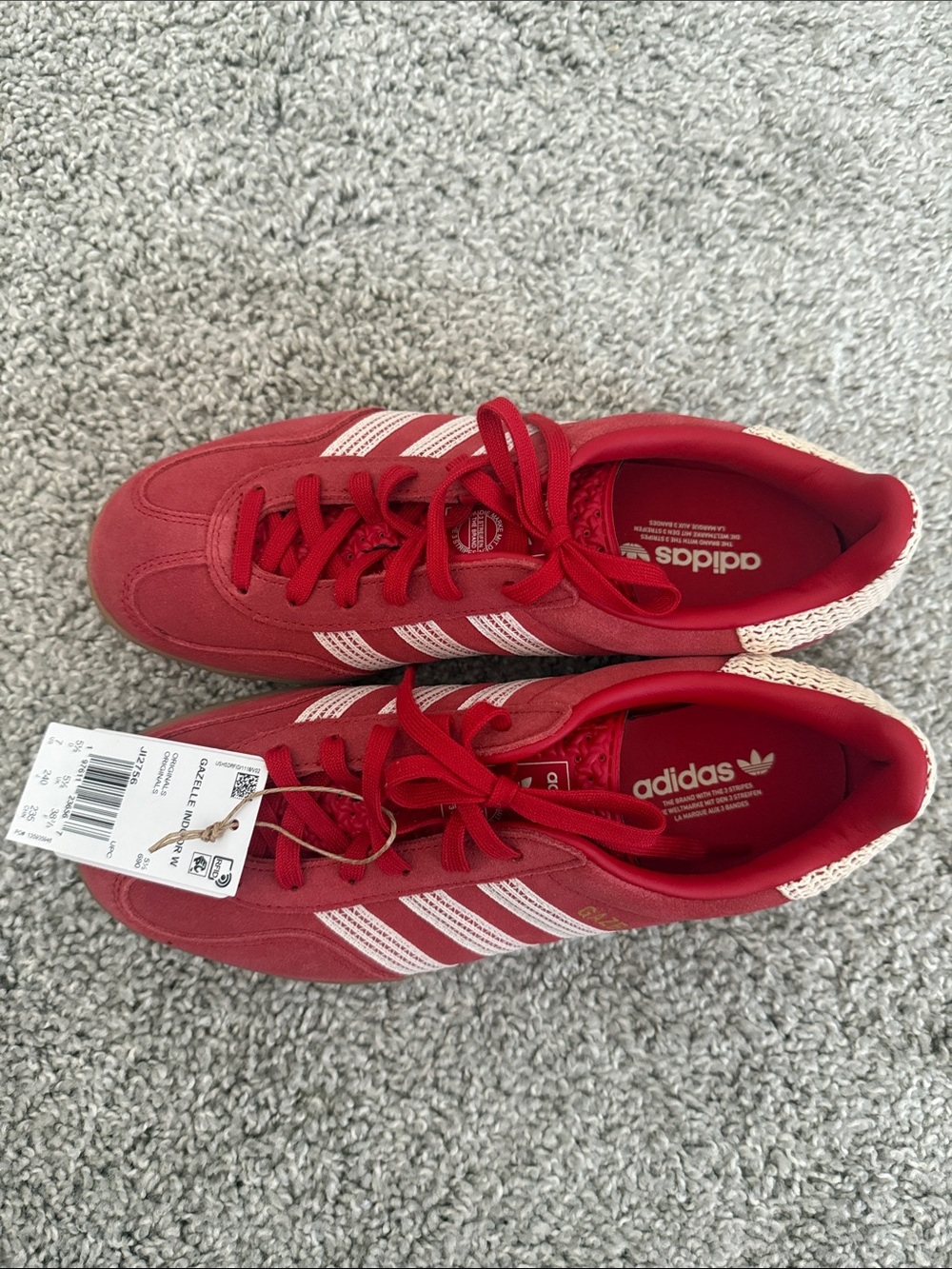 Adidas Gazelle - Better Scarlet / Wonder White / Gum NWT - Picture 2 of 3